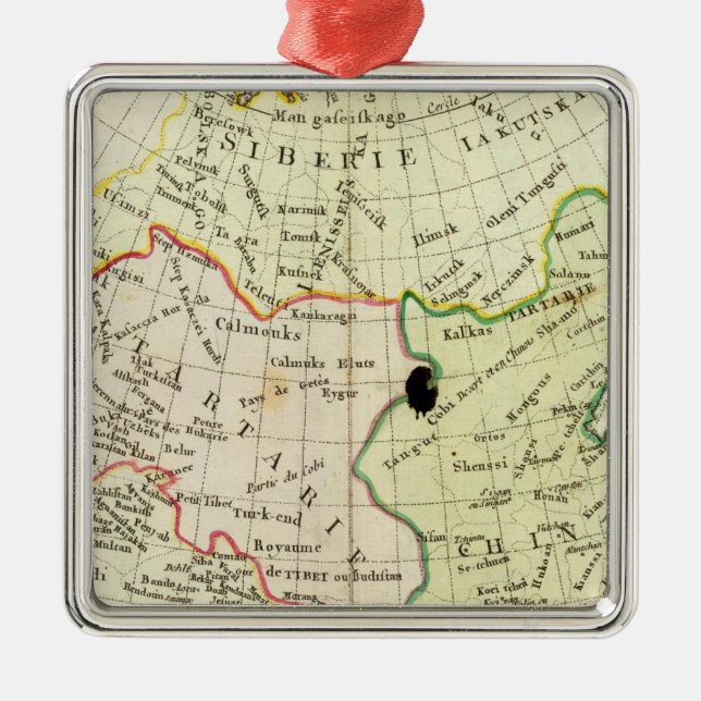 Adorno Metálico Mapa físico de Asia (Frente)