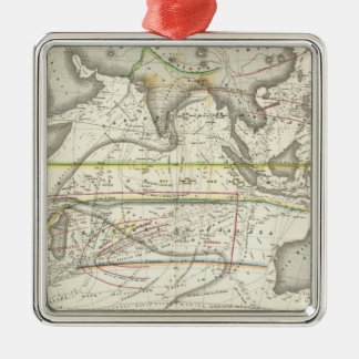 Adorno Metálico Mapa físico de los mares indios