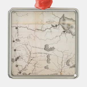 Adorno Metálico Mapa general del curso del Ohio