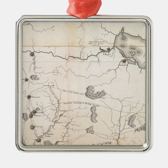 Adorno Metálico Mapa general del curso del Ohio (Frente)