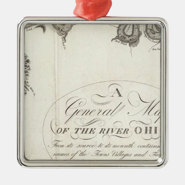 Adorno Metálico Mapa General Del Río Ohio (Frente)