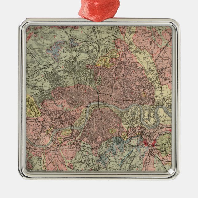 Adorno Metálico Mapa geológico de Londres (Frente)