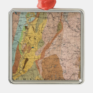 Adorno Metálico Mapa geológico de New Hampshire 2