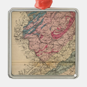 Adorno Metálico Mapa geológico de New Jersey