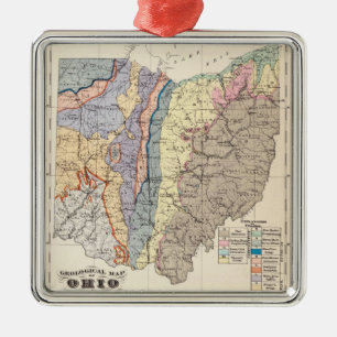 Adorno Metálico Mapa geológico de Ohio