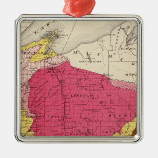 Adorno Metálico Mapa geológico de Wisconsin