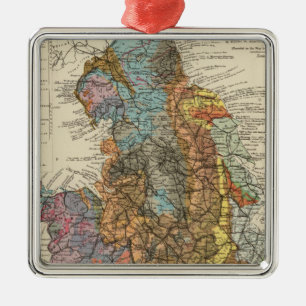Adorno Metálico Mapa geológico Inglaterra, País de Gales