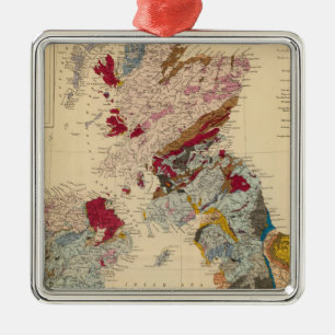 Adorno Metálico Mapa geológico, islas británicas