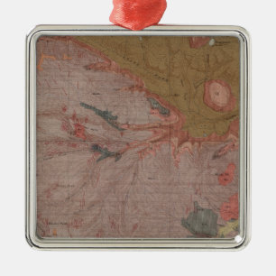 Adorno Metálico Mapa geológico, parte nacional de Yellowstone, Wyo