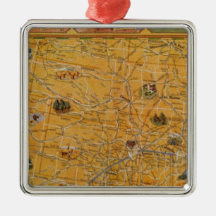 Adorno Metálico Mapa ilustrado de US Airways