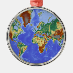 Adorno Metálico Mapa internacional de la geografía mundial