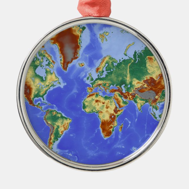 Adorno Metálico Mapa internacional de la geografía mundial (Frente)