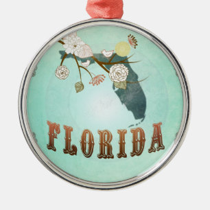 Adorno Metálico Mapa moderno del estado de la Florida del vintage