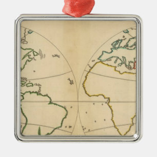 Adorno Metálico Mapa mundial con 5 zonas