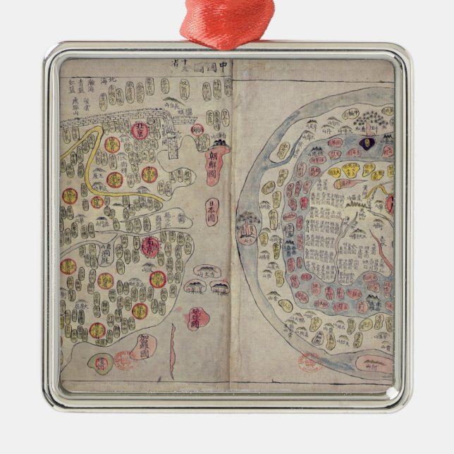 Adorno Metálico Mapa mundial de Corea del Sur (Frente)