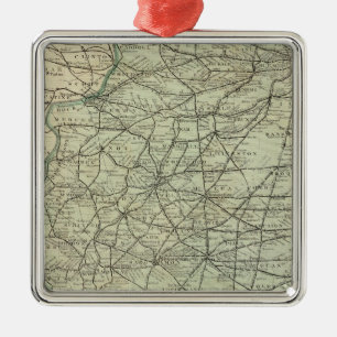 Adorno Metálico Mapa oficial del ferrocarril de Illinois