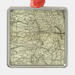 Adorno Metálico Mapa Ohio y ferrocarril de Mississippi
