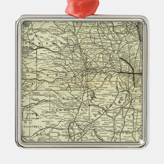 Adorno Metálico Mapa Ohio y ferrocarril de Mississippi (Frente)