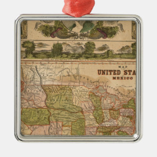 Adorno Metálico Mapa ornamental de los Estados Unidos y del México