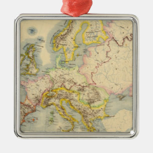 Adorno Metálico Mapa orográfico de Europa