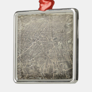 Adorno Metálico Mapa pictórico vintage de MAMÁES Worcester (1878