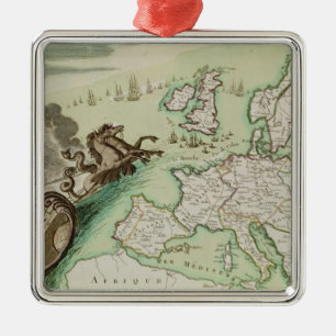 Adorno Metálico Mapa que ilustra el ataque naval contra Inglaterra