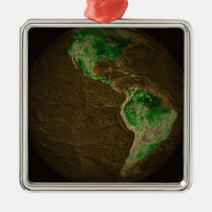 Adorno Metálico Mapa topográfico de la Tierra