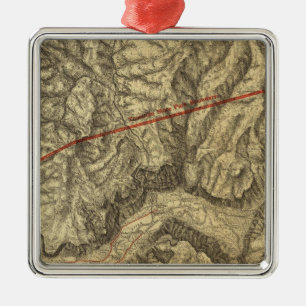 Adorno Metálico Mapa Topográfico del Valle Yosemite