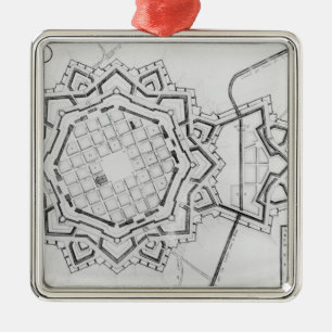 Adorno Metálico Mapa y fortalecimientos de Neuf-Brisach