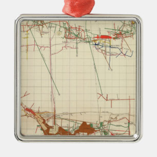 Adorno Metálico Mapas de mina de Comstock número III