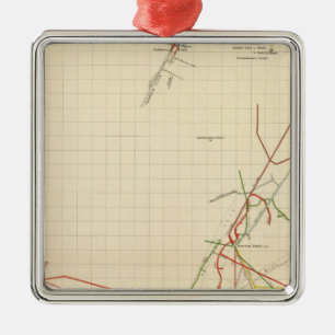 Adorno Metálico Mapas de mina de Comstock número VII