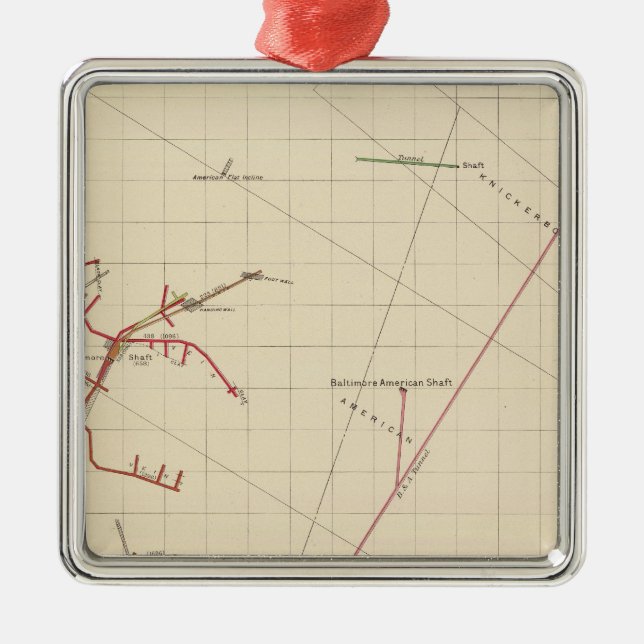 Adorno Metálico Mapas de mina de Comstock número VIX (Frente)