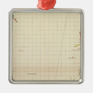 Adorno Metálico Mapas de minas de Comstock Número I