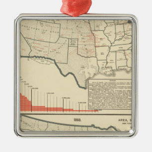 Adorno Metálico Mapas litografiados bicolores de Estados Unidos