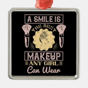 Adorno Metálico Maquillaje - Una Sonrisa Es El Mejor Maquillaje