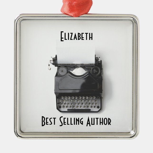 Adorno Metálico Máquina de escribir vieja para el autor, (Frente)