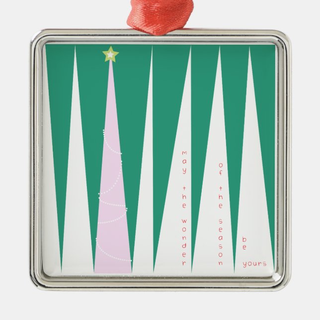 Adorno Metálico Maravilla del árbol de Navidad de temporada (Frente)