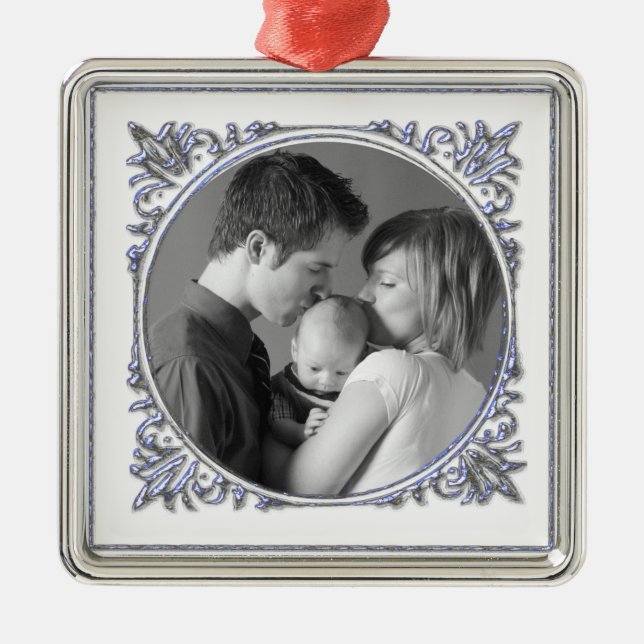 Adorno Metálico Marco azul (Frente)