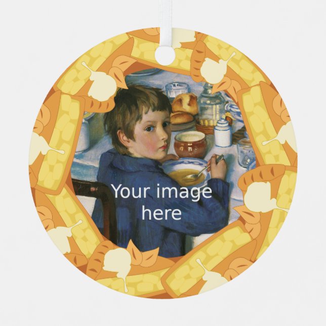 Adorno Metálico Marco circular de Apple para tu foto - texto perso (Anverso)