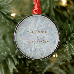 Adorno Metálico Marco de metal con escarcha helada Navidad Feliz A