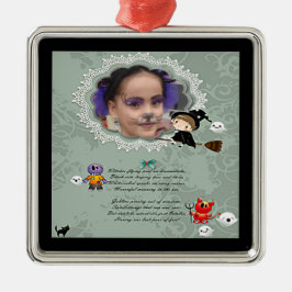 Adorno Metálico Marco fotográfico con bruja, monstruos, fantasma, 