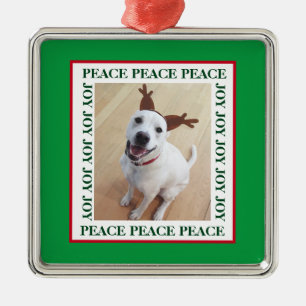 Adorno Metálico Marco fotográfico de la alegría de la paz de los r