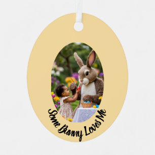 Adorno Metálico Marco ovalado para huevo de Pascua con foto de con