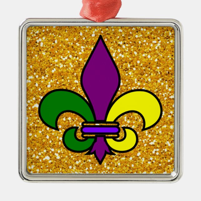 Adorno Metálico Mardi Gras - Fleur de Lis - SRF (Frente)