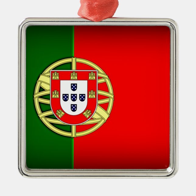 Adorno Metálico Margen negro de bandera de Portugal (Frente)