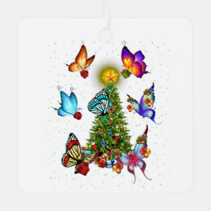 Adorno Metálico mariposa alrededor de navidad árbol mariposas navi