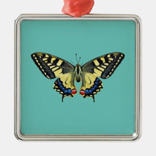 Adorno Metálico Mariposa amarilla y negra   