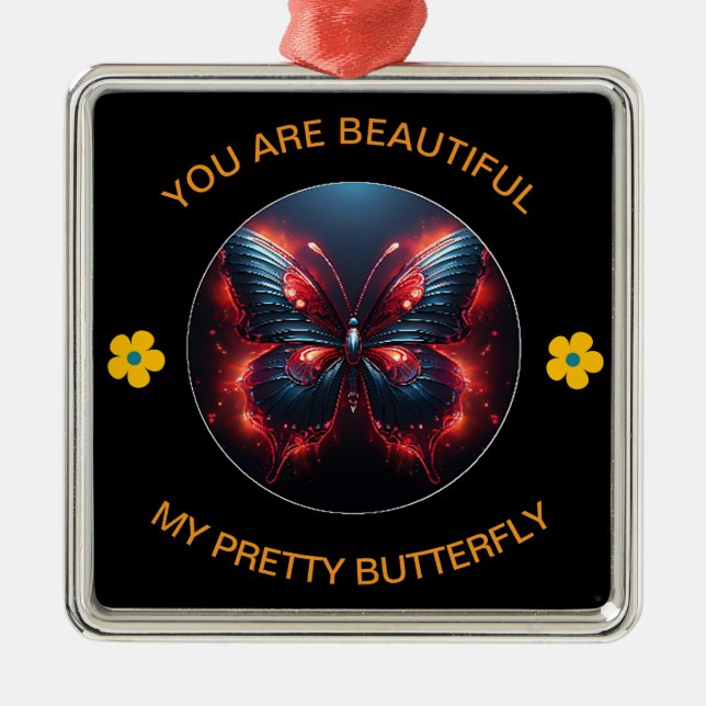 Adorno Metálico Mariposa Romántica (Frente)