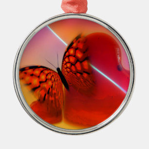 Adorno Metálico Mariposa y corazón