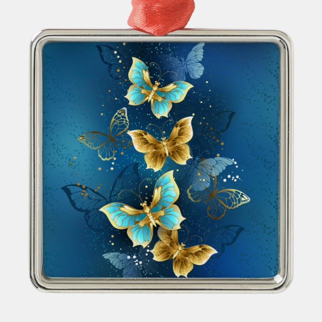 Adorno Metálico Mariposas doradas (Frente)